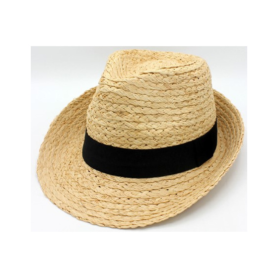 Natural Straw Nonza Trilby Hat - Traclet