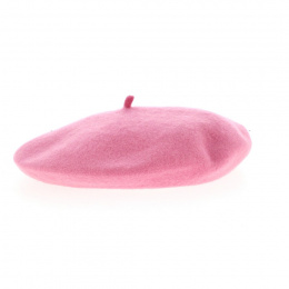 Classic Candy Pink Wool Beret - Traclet