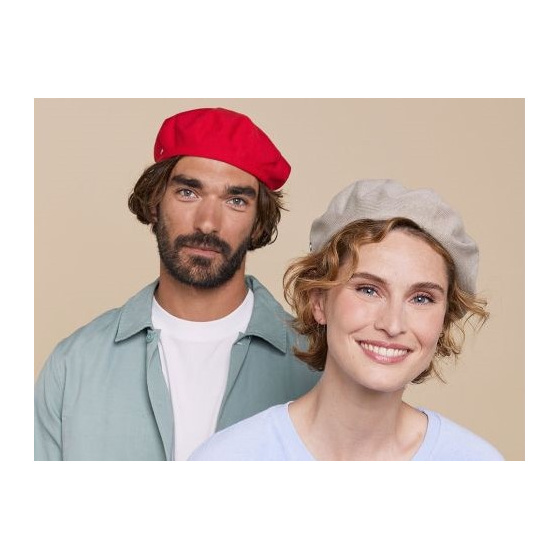 Authentic Summer Cotton Beret Greige - Heritage by Laulhère