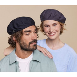 Authentic Summer Cotton Beret Black - Heritage by Laulhère