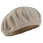 Greige Cotton Maxi Plumes Beret - Laulhère