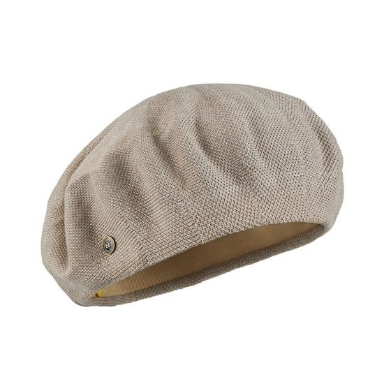 Greige Cotton Maxi Plumes Beret - Laulhère