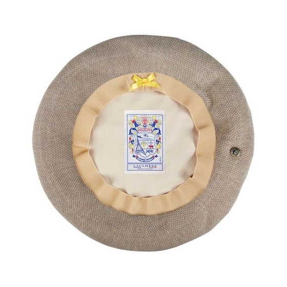 Béret Maxi Plumes Greige Coton - Laulhère Béret Maxi Plumes Greige Coton - Laulhère