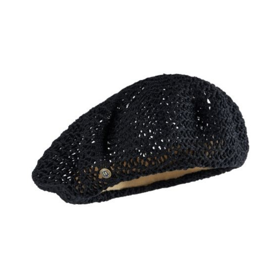 Black Cotton Summer Athleta Beret - Laulhère