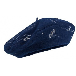Blue Eguski Lore Basque Beret - Heritage by Laulhère