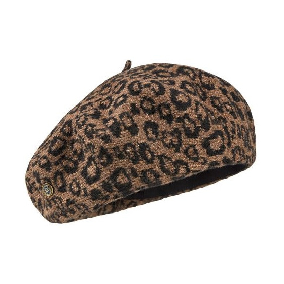 Brown Leopard Hartza Beret - Laulhère