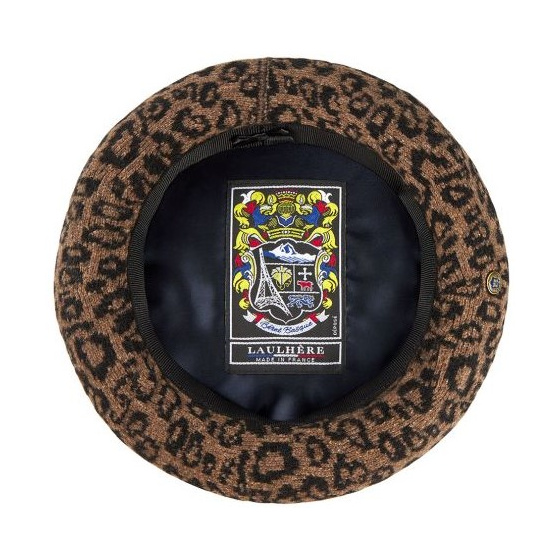 Brown Leopard Hartza Beret - Laulhère