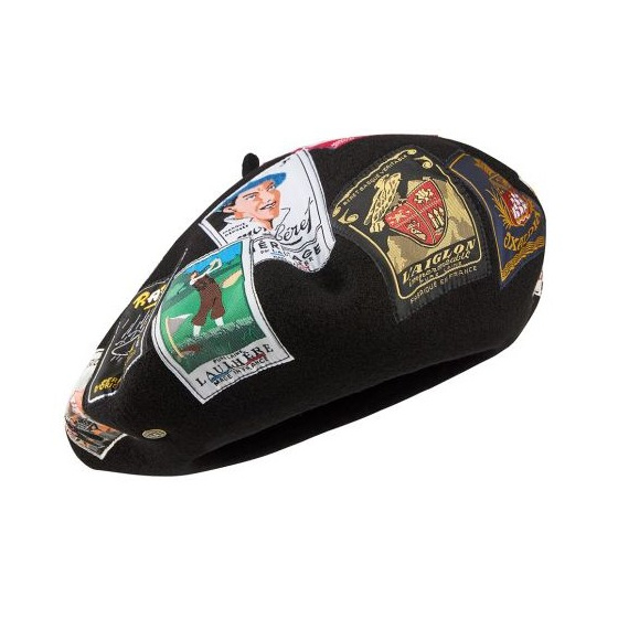 Oihana Patch Wool Black Beret - Heritage by Laulhère