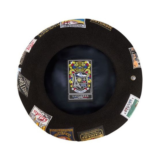 Béret Oihana Patch Laine Noir - Héritage par Laulhère