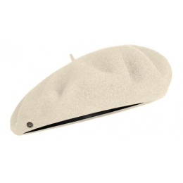 Max Merino Wool Beret Ecru - Heritage Laulhère