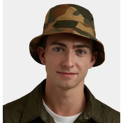 Camouflage Waxed Cotton Bucket Hat - Tilley Reference: 468 | Traclet Hatmakers