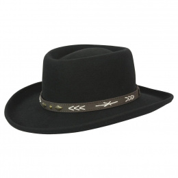 Gambler hat Felt Wool Black UPF50+ - Conner Hats