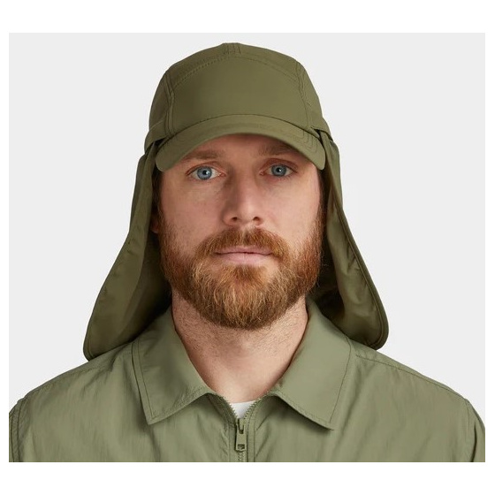Olive Recycled Nylon Neck Guard Cap UPF50+ - Tilley