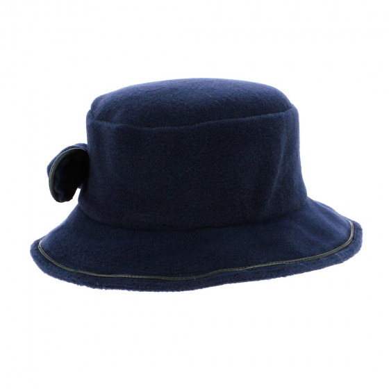 Corine Navy Fleece Bucket Hat - Traclet