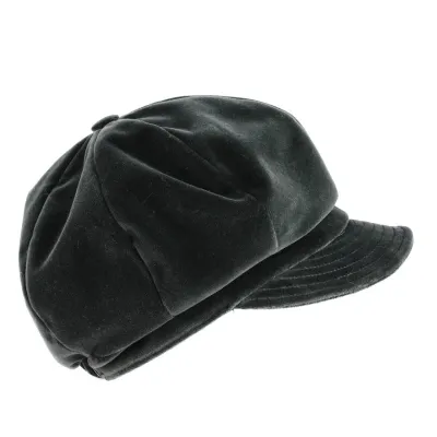 Grey Lisa velvet newsboy cap - buy newsboy cap Reference: 2783 | Traclet Hat Shop