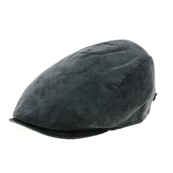 Casquette velours plate gris