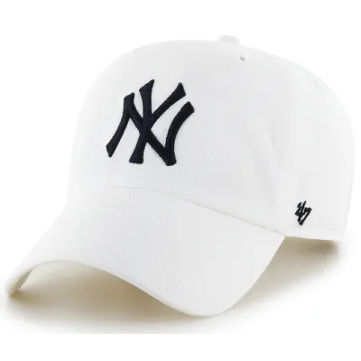 MLB NY Yankees White Strapback Baseball Cap - 47 Brand Reference: 19651| Traclet Hat Shop