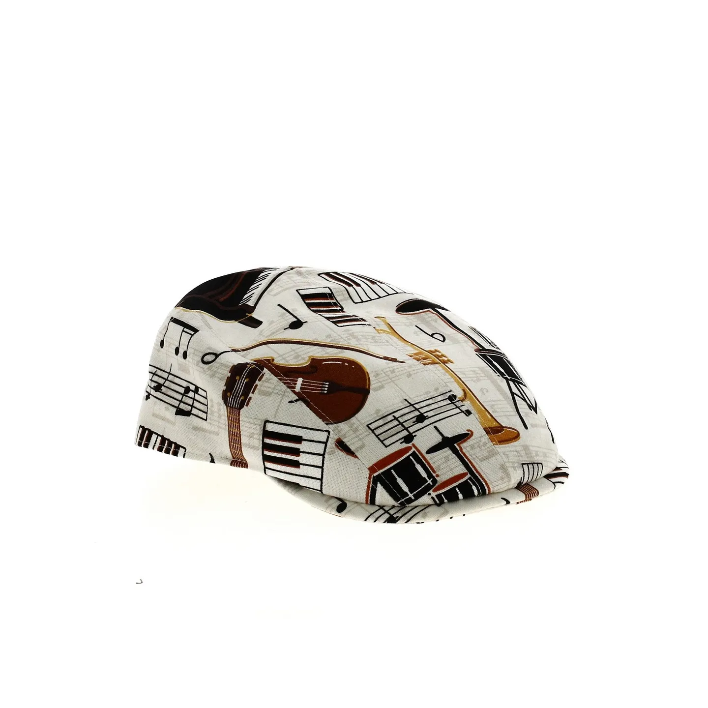 Beige Cotton Flat Music Cap - Traclet Reference: 10350 | Chapellerie Traclet