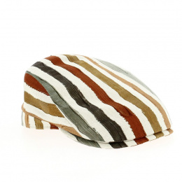 Annecy striped flat cap