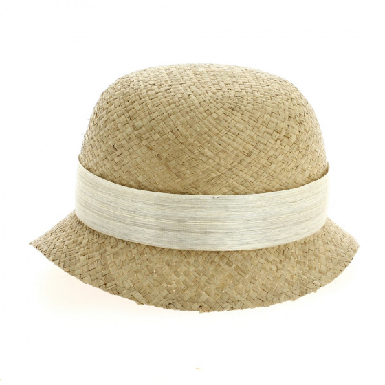 Clara Raffia Straw Cloche Hat - Traclet