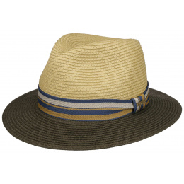 Traveller Romaro Toyo Hat in Beige & Olive UPF 40+ - Stetson
