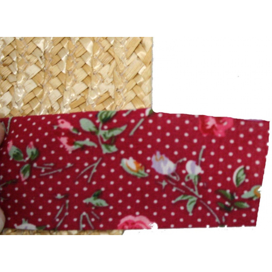 Géraldine Straw Wide-Brimmed Hat with red ribbon - Traclet