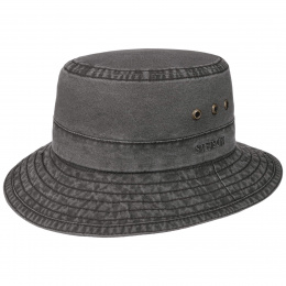 Reston Organic Cotton Black Bucket Hat - Stetson