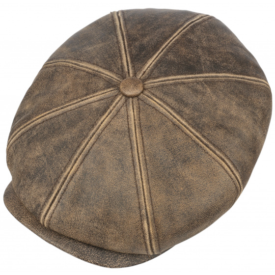 Hatteras Lambskin Leather Cap in Brown - Stetson