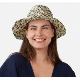 Traveller Hat Birra Paper Straw Blue & Beige - Barts