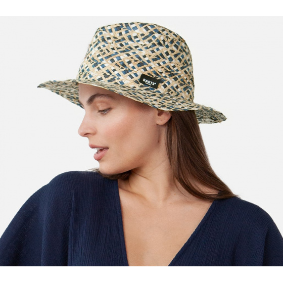 Chapeau Traveller Birra Paille Papier Bleu & Beige - Barts