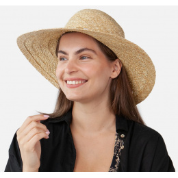 Beige Straw Bori Bori Wide Brim Hat - Barts