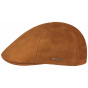 San Remo Cognac Leather Flat Cap - Traclet