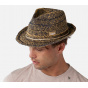 Trilby Anjar Hat Paper Straw Beige & Blue - Barts