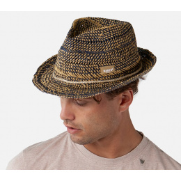 Trilby Anjar Hat Paper Straw Beige & Blue - Barts