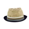 Chapeau Trilby raphia et jean