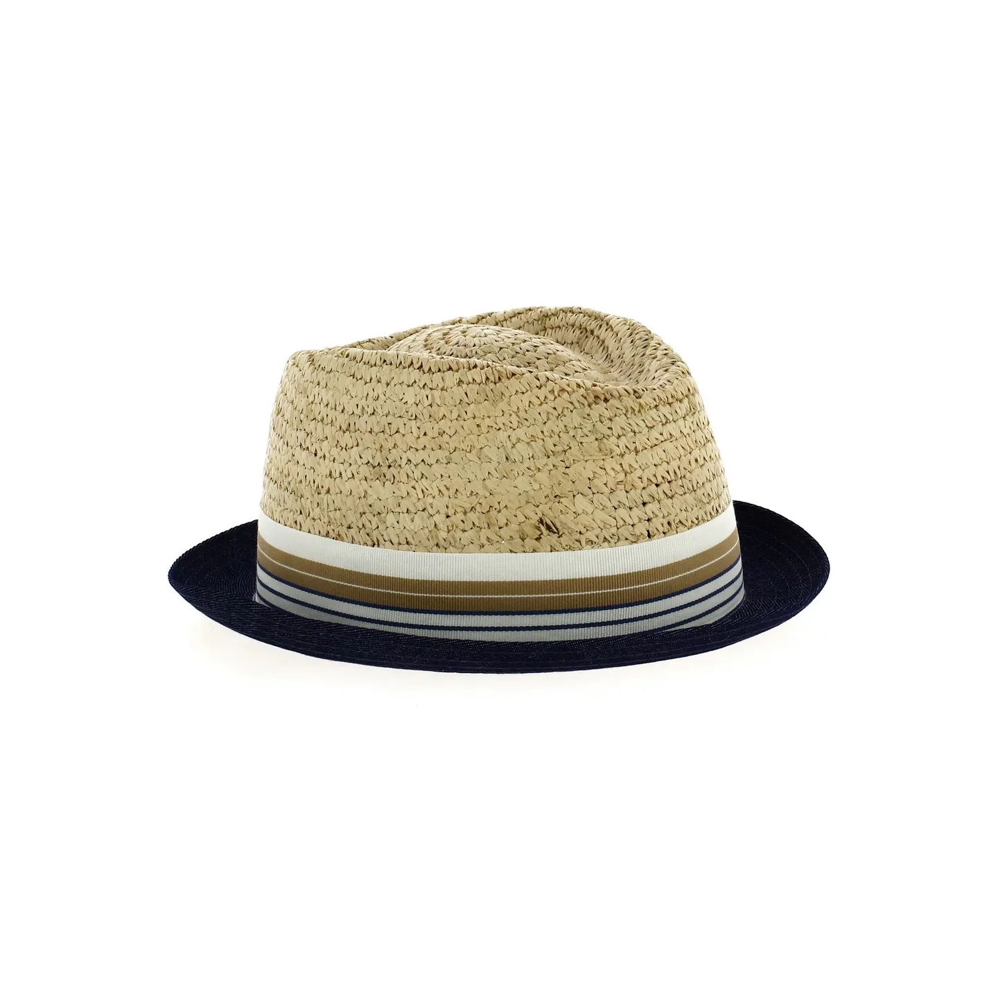 Chapeau Trilby raphia et jean