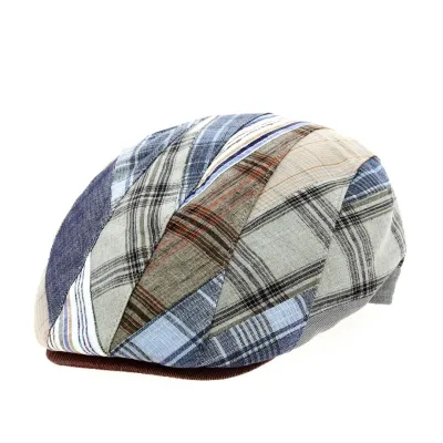 Pino Burgundy Patchwork Flat Cap - MTM Reference: 12436 | Traclet Hat Shop