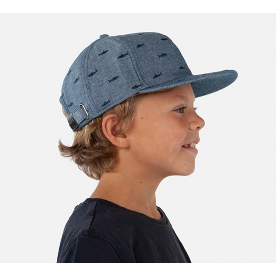 Kids Snapback Cap Pauk Sharks Cotton Blue - Barts