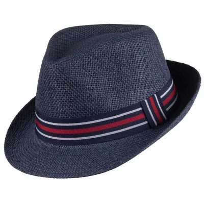Chapeau Trilby Nardo Paille Papier Bleu - Scippis
