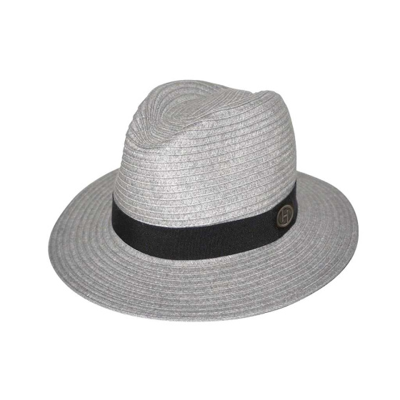 Pana-Mate Natural Fiber Fedora Hat light grey