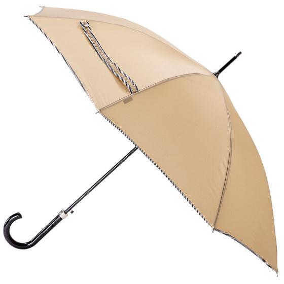 Women's Beige Walking Umbrella with Sailor Finish - Piganiol