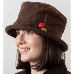 Waterproof Oiled Cotton Cloche Hat Brown - Hatman