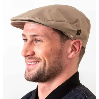 Beige Cotton Poplin Flat Cap - Hatman  Reference: 19855| Traclet Hat Shop