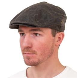Brown Waxed Cotton Dubliner Flat Cap - Hatman