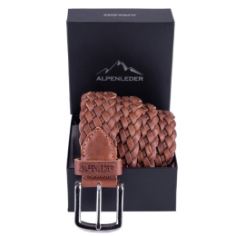 Vannerie Cognac Leather Belt for Men - Traclet