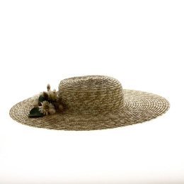 Large French Boater Natural Straw - Traclet