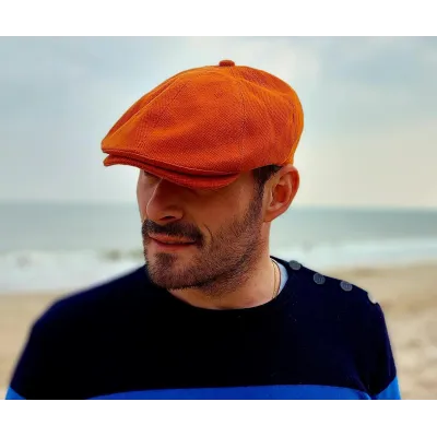 Casquette Huit Côtes Coton Brique - le Chapoté Paris