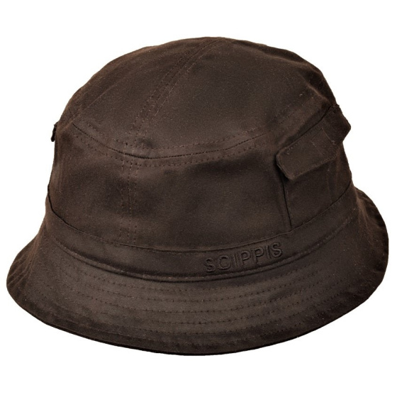 Brown Riverman Waxed Cotton Bucket Hat - Scippis