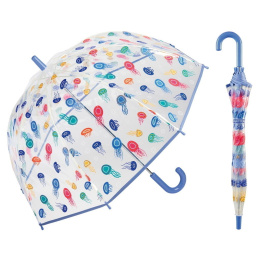 Kids' Clear Dome Umbrella with Jellyfish Print - Benetton
