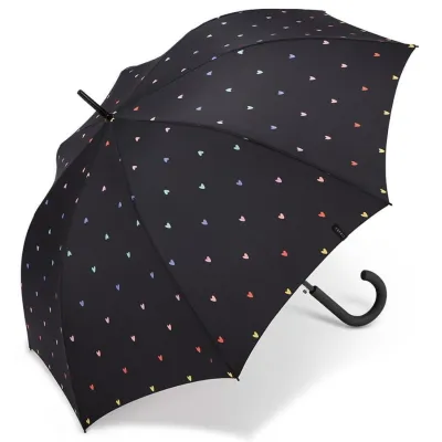 Black Sweetheart Long Walking Stick Umbrella - Esprit Reference: 19952| Traclet Hat Shop